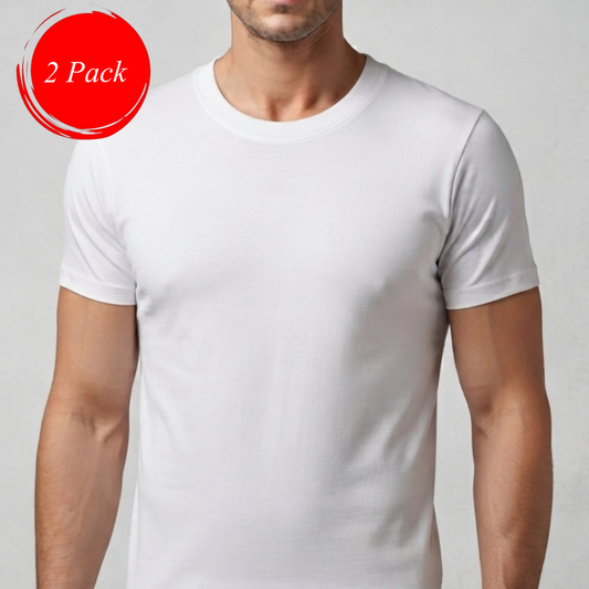 2-Pack , 100% Cotton Crew Neck Short Sleeve