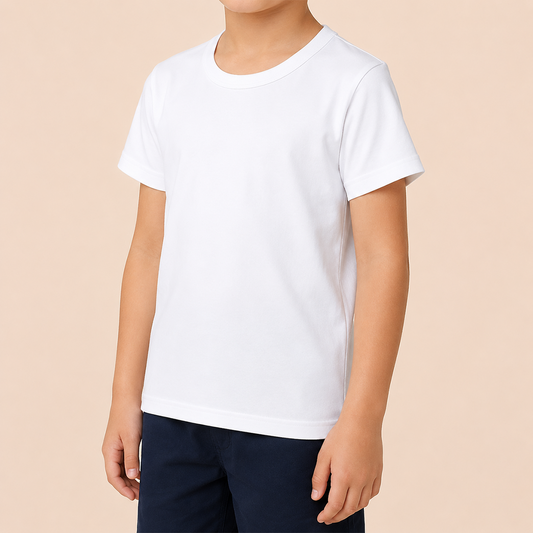 3-pack Boys' White Cotton Short-Sleeve Undershirt