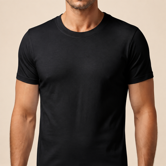 Men's Colored Crew-Neck Cotton Undershirt