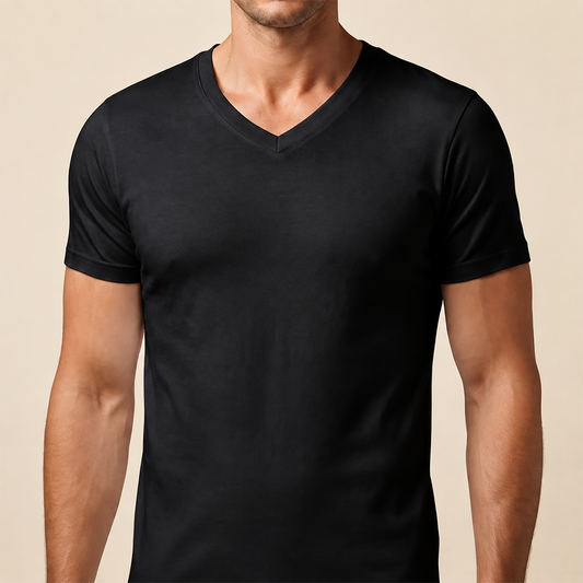 Men's Colored V-Neck Cotton Undershirt