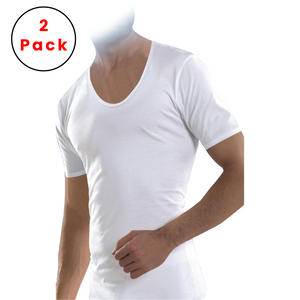 2-Pack , 100% Cotton V Neck Short Sleeve