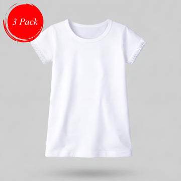 100% Cotton Girls' Half Sleeve Undershirt