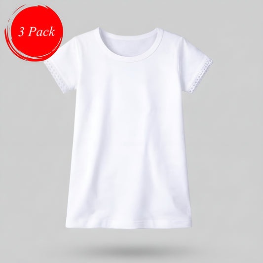 100% Cotton Girls' Half Sleeve Undershirt