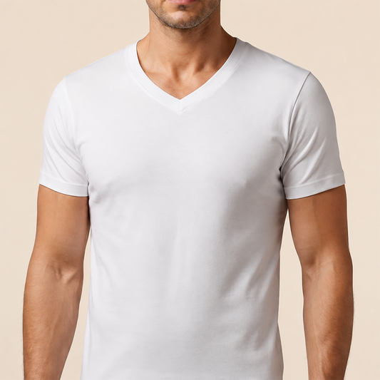 2-Pack , 100% Cotton V Neck Short Sleeve