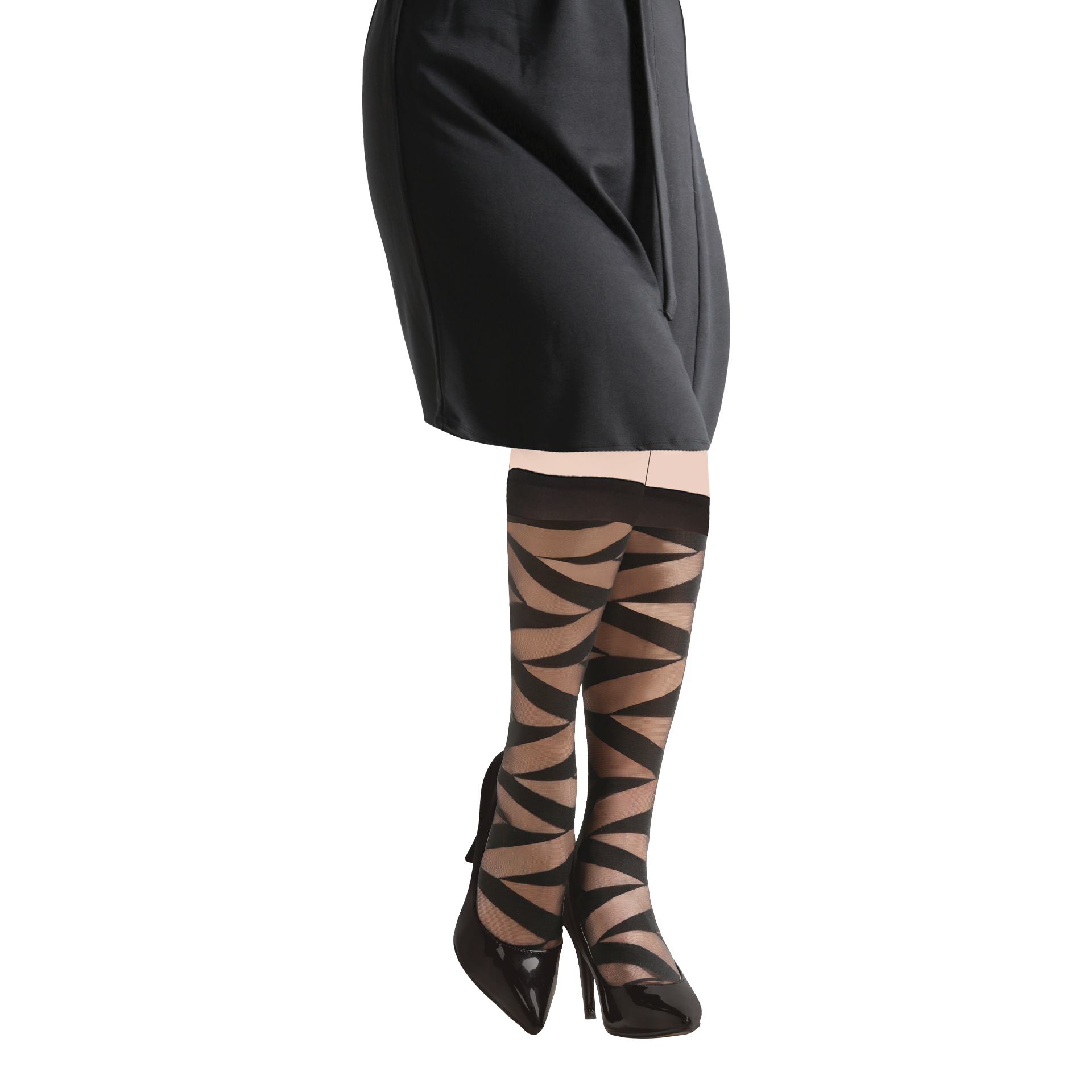 Fashion Stripy Style, Ultra Sheer 20 Den Patterned KneeHigh