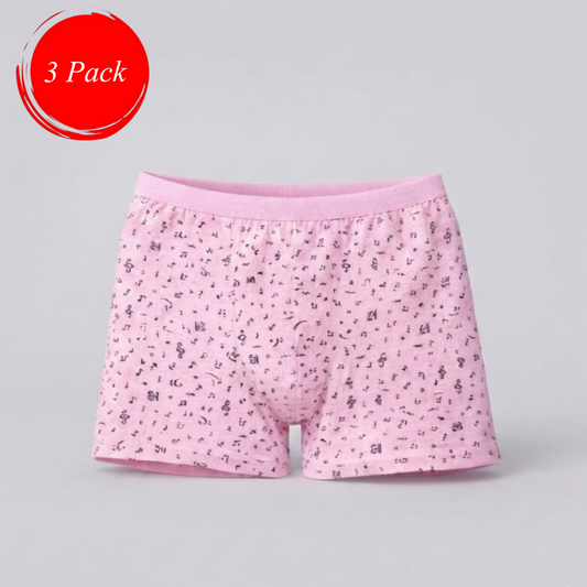 96% Cotton 4% Elastane, Printed Girls' Boxers
