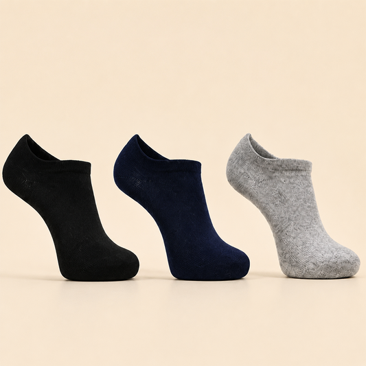 3-Pack men No-Show Simple, Cotton socks (قصير)