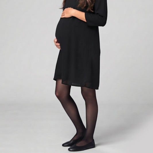 Women's Semi Sheer Light Support Maternity Pantyhose - With Reinforced Toe