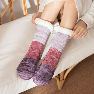 Long fur patterned socks 1