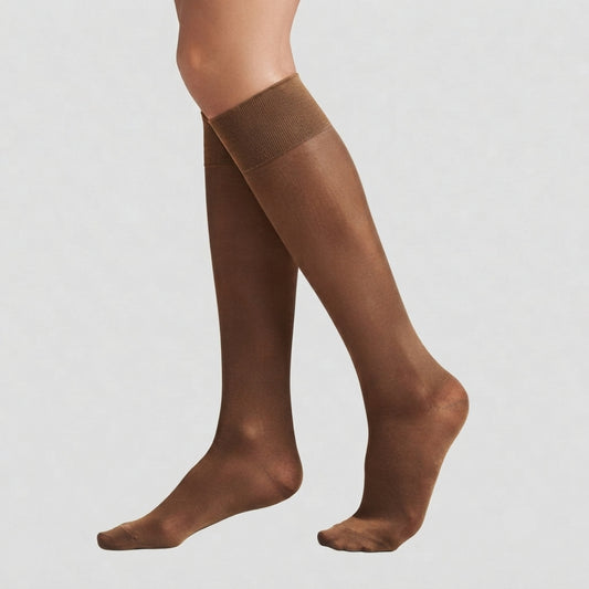 Leen 50 Den, Velvet Touch, Reinforced Toe KneeHigh