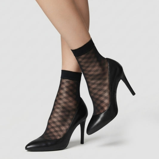 Fashion, romi Style, Ultra Sheer 20 Den Patterned Socks