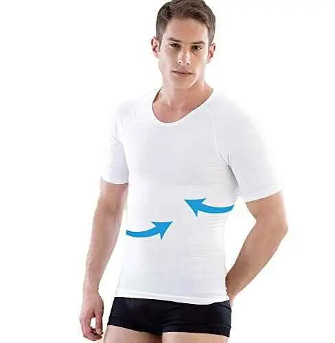 Microfiber 88% Elastane 12% Men's Corset Short Sleeves