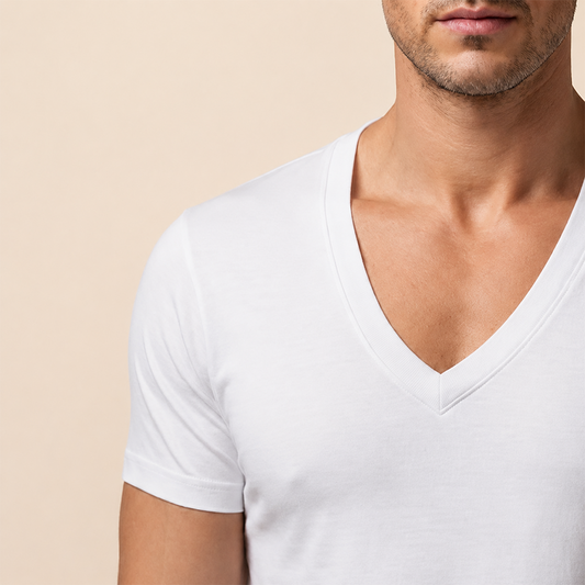 Men's Cotton-Lycra V-Neck Undershirt