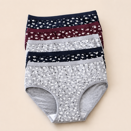 Women's Mid-Rise Cotton Briefs – Printed Pack