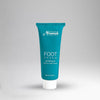 Blue tube of foot cream with white text on a gray background