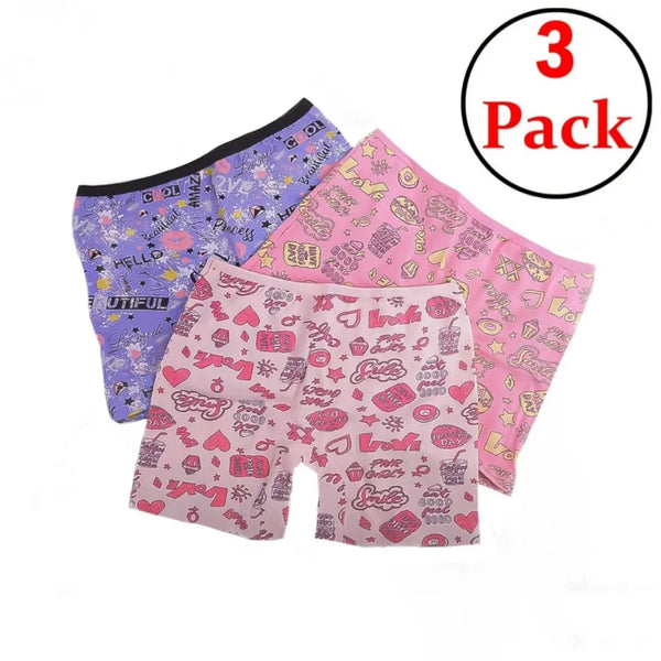 96% Cotton 4% Elastane, Printed Girls' Boxers