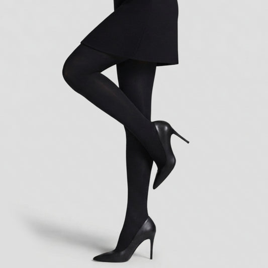 Women's Opaque Velvet Touch Pantyhose  Leen 80 Den - With Reinforced Toe