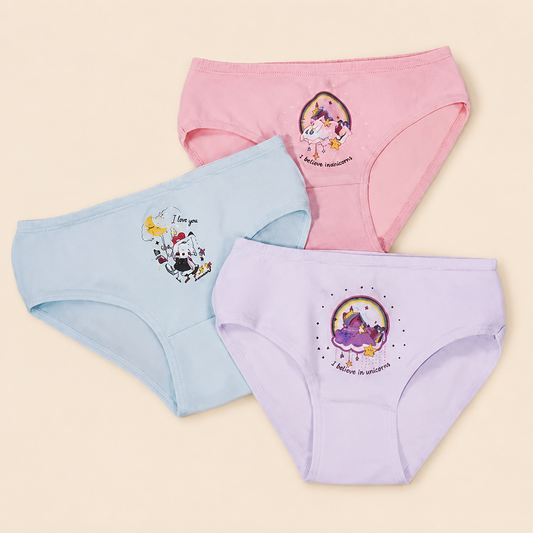 3- pack Girls' Colored Cotton Briefs