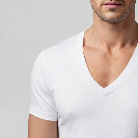 95% Cotton 5% elastane V Kneck Short Sleeve
