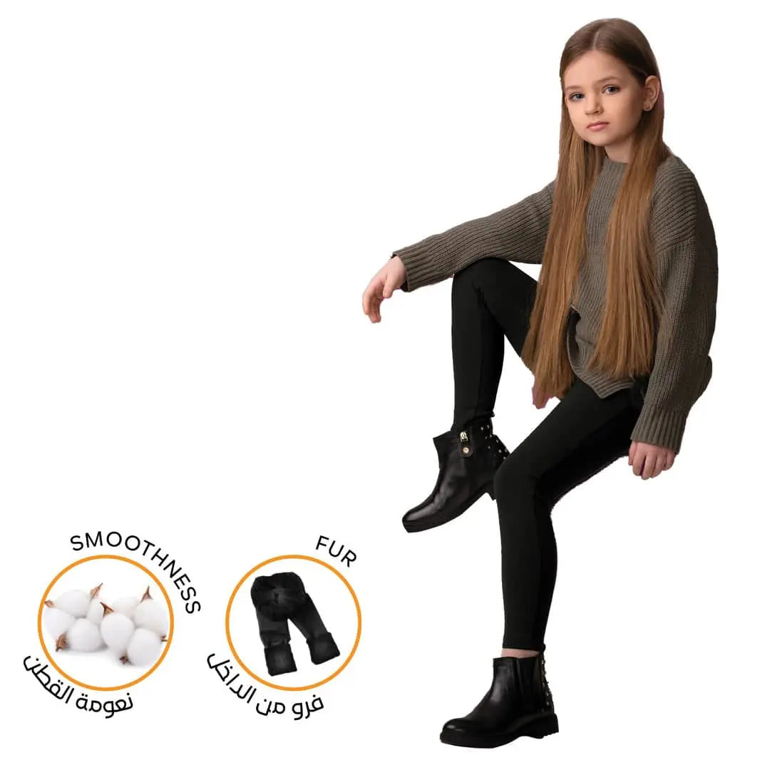 Girls fur leggings 3316