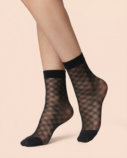 Fashion, romi Style, Ultra Sheer 20 Den Patterned Socks