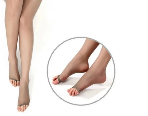 كولون ليكرا شفاف 15 دن مفتوح عند الأصابع  للأحذية الصيفية