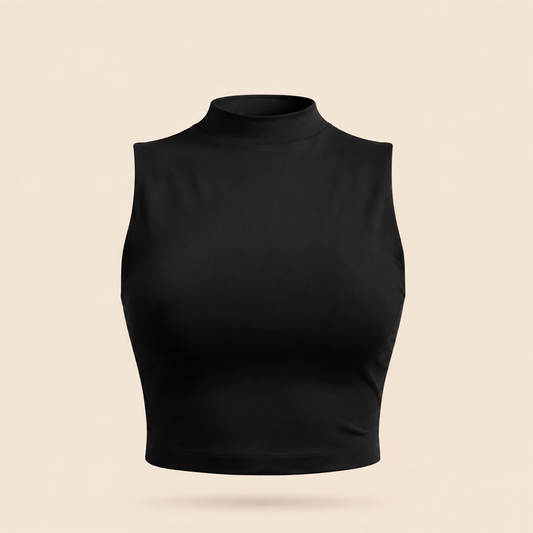 Seamless Short-Sleeve High-Neck Top – 3340